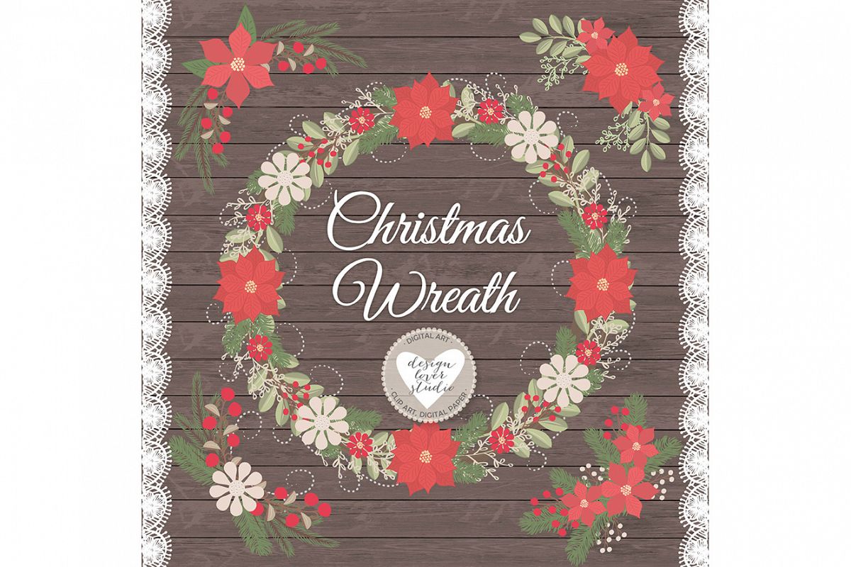 Vector Rustic christmas clipart example image 1