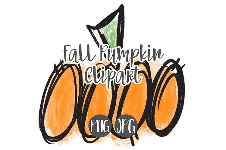 Hand Drawn Fall Pumpkin Clipart example image 1