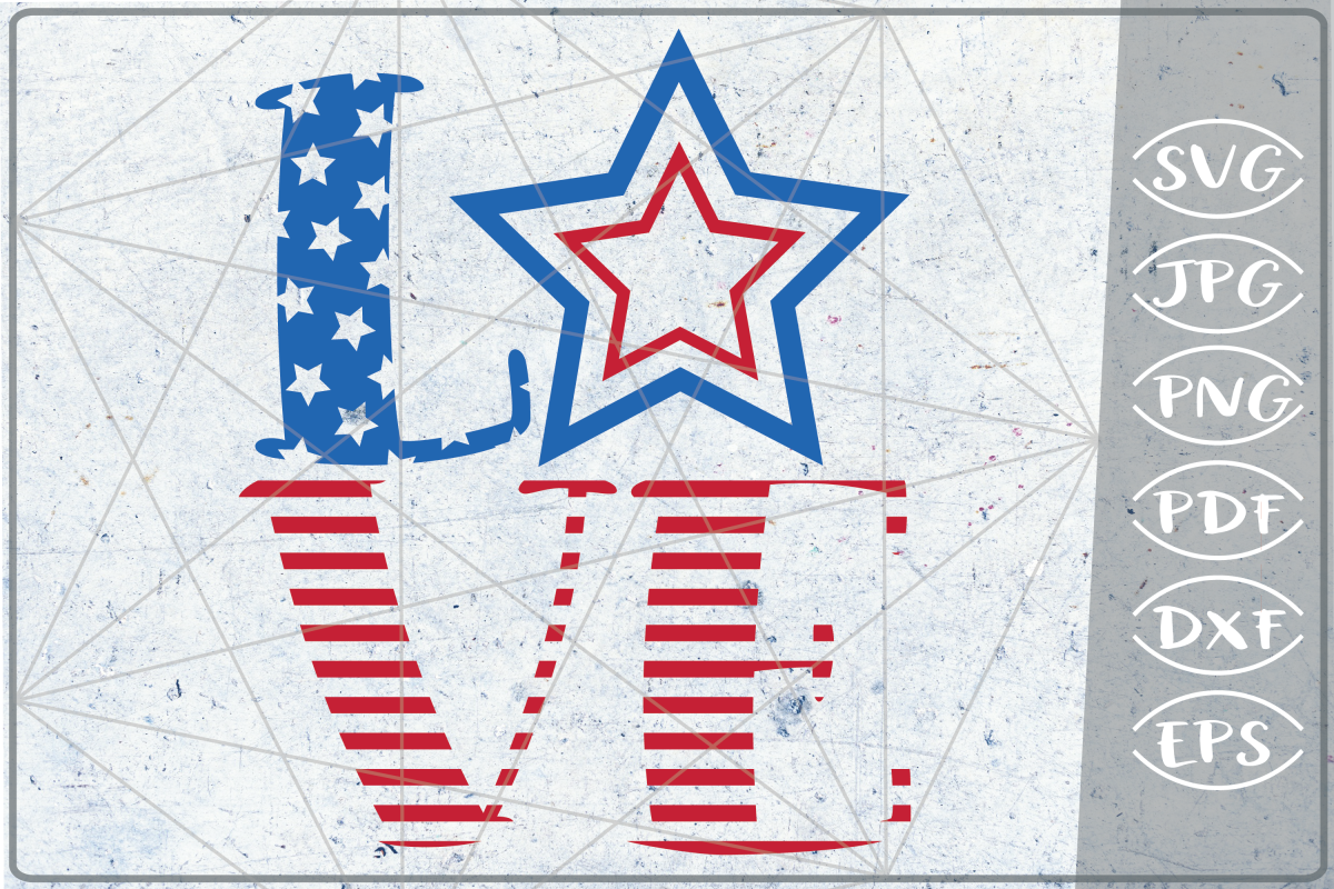 Love 4th of July Independence Day Crafters SVG Patriotic example image 1