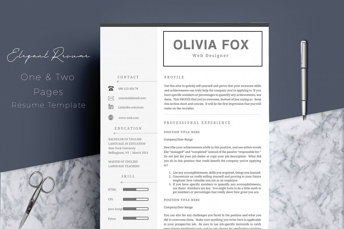 Clean Resume Template 4 Pages example image 1