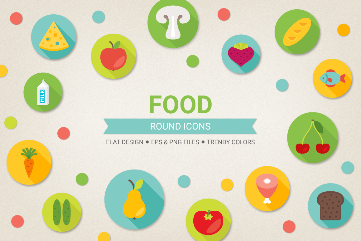 Round Food Icons example image 1