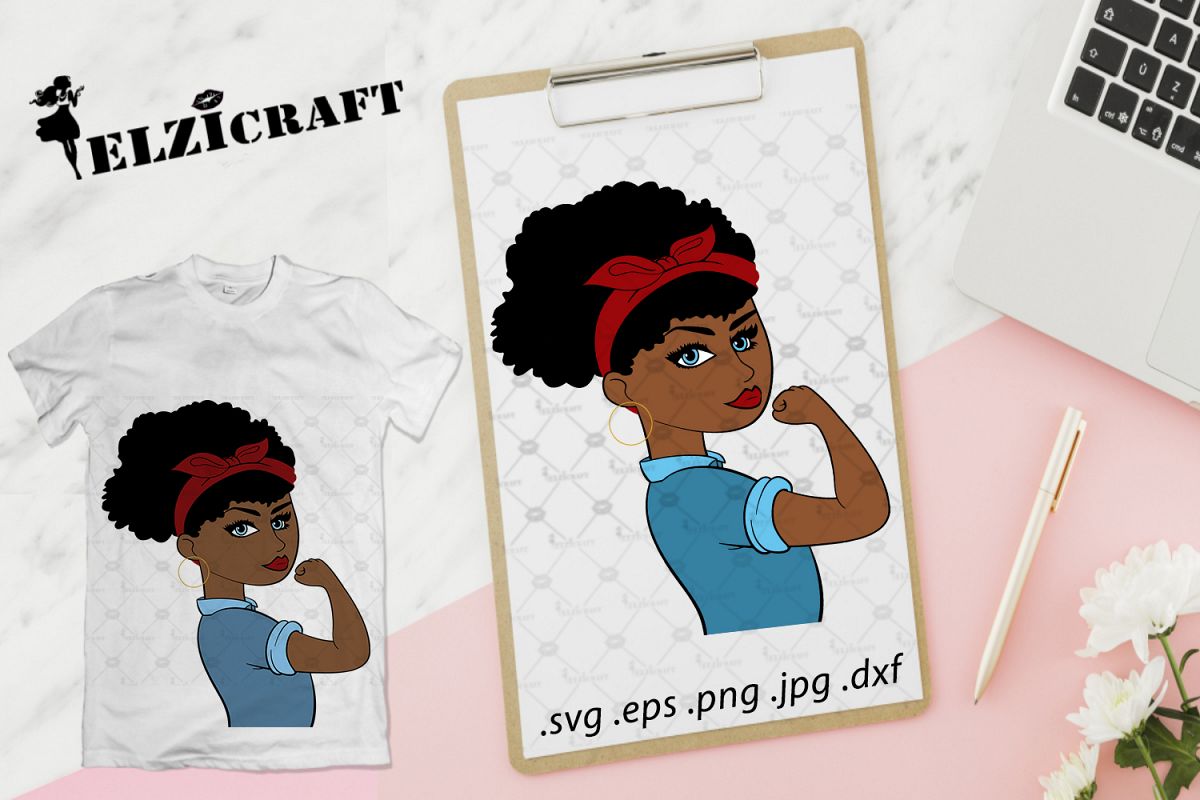 Download Afro Girl, Girl Power, Rosie The Riveter SVG Cut Files