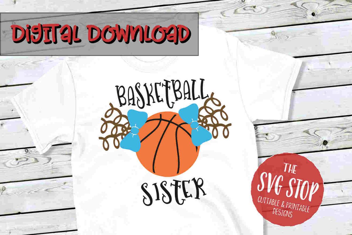 Basketball Sister Pigtails -SVG, PNG, DXF example image 1