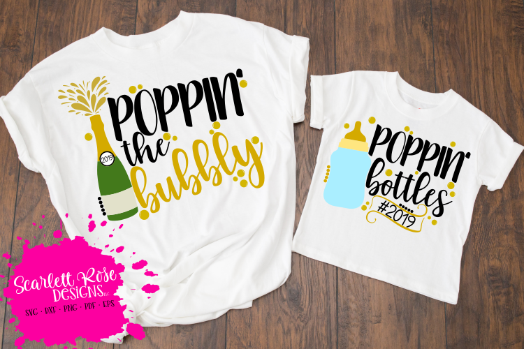 Poppin Bottles - Poppin the Bubbly SVG - New Year's SVG example image 1