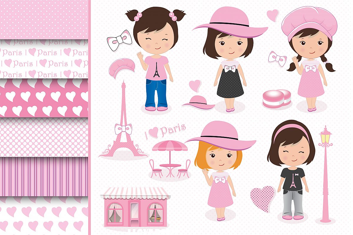 Paris clipart set, Paris graphics example image 1