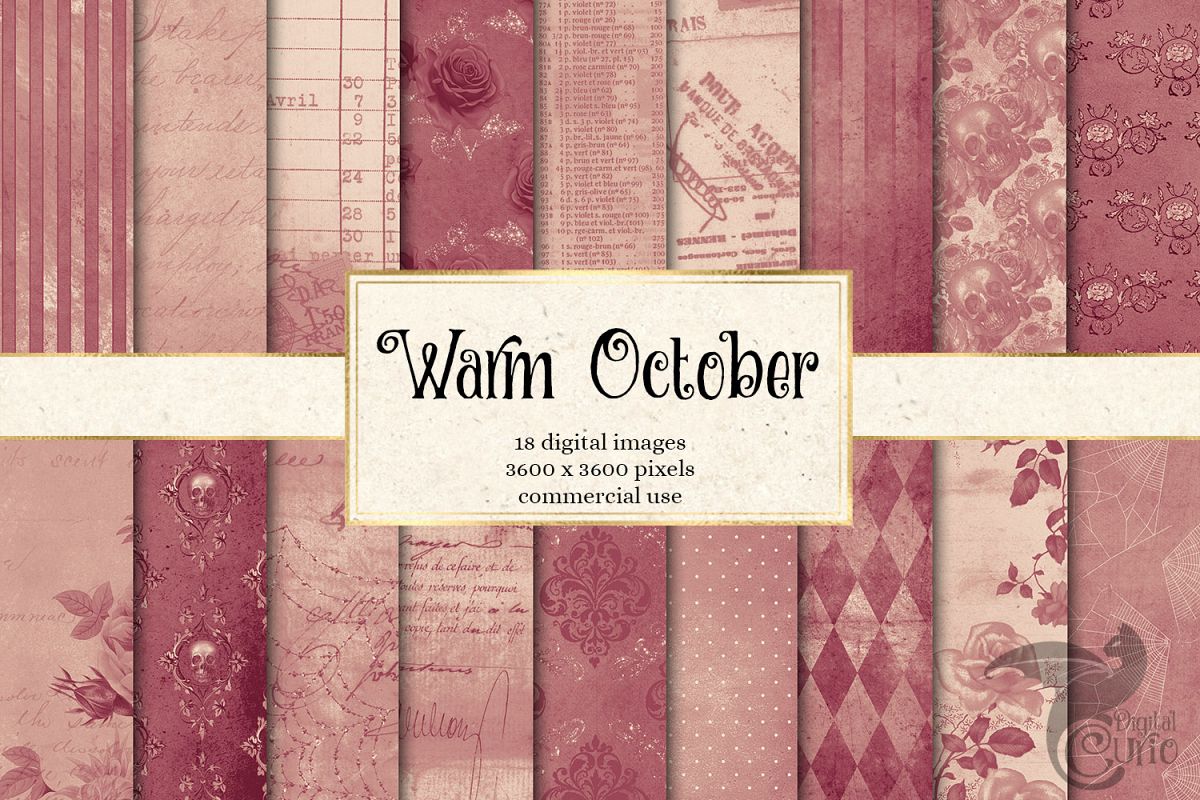 Warm October Textures - Vintage Digital Paper example image 1
