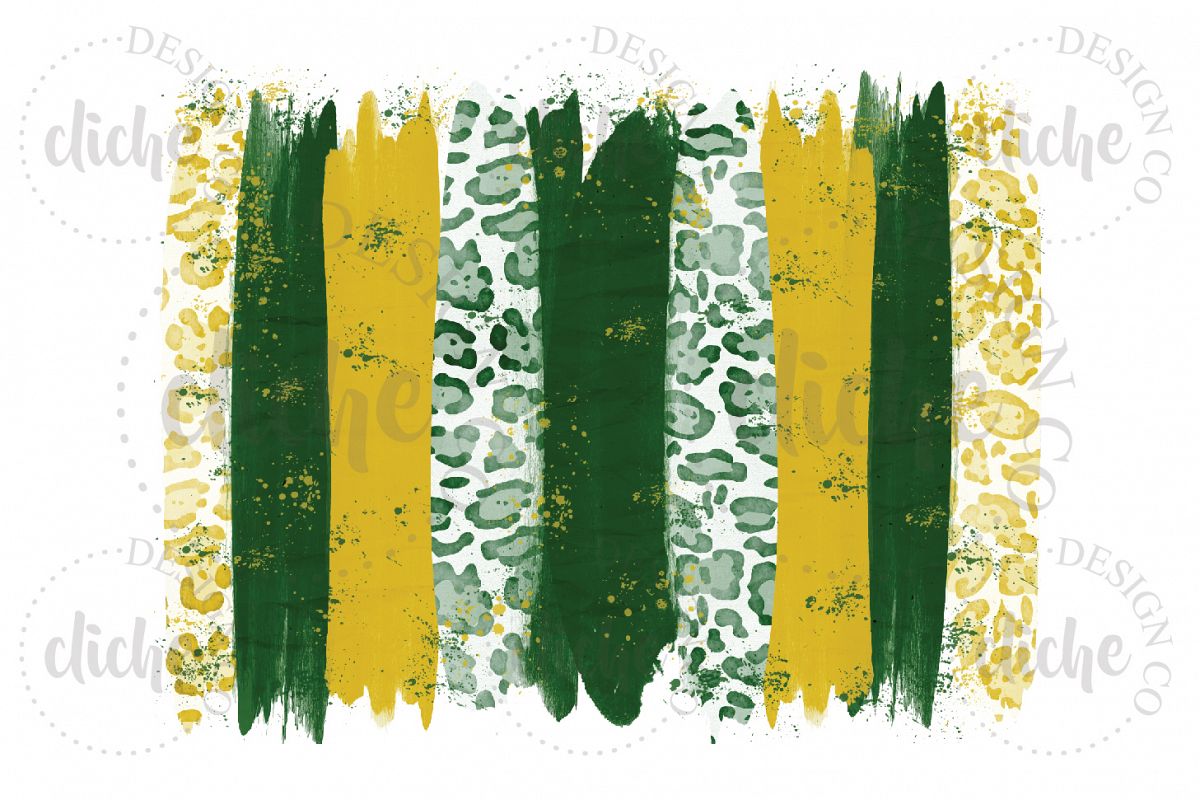 Green Yellow Paint Stroke Sublimation Design Background example image 1