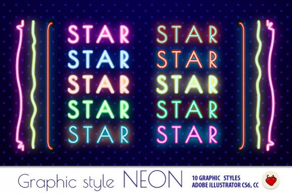 NEON Retro Graphic Styles (AI) 1 example image 1