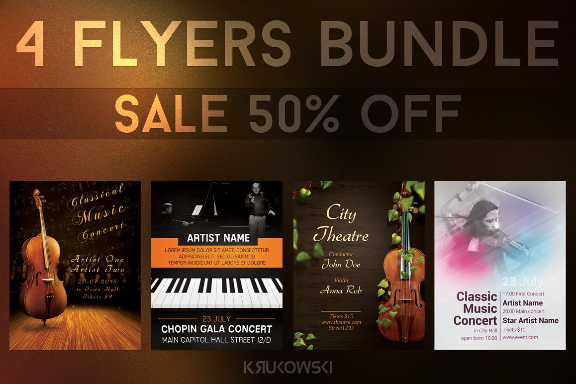 Classical Music Event Flyers Bundle example image 1