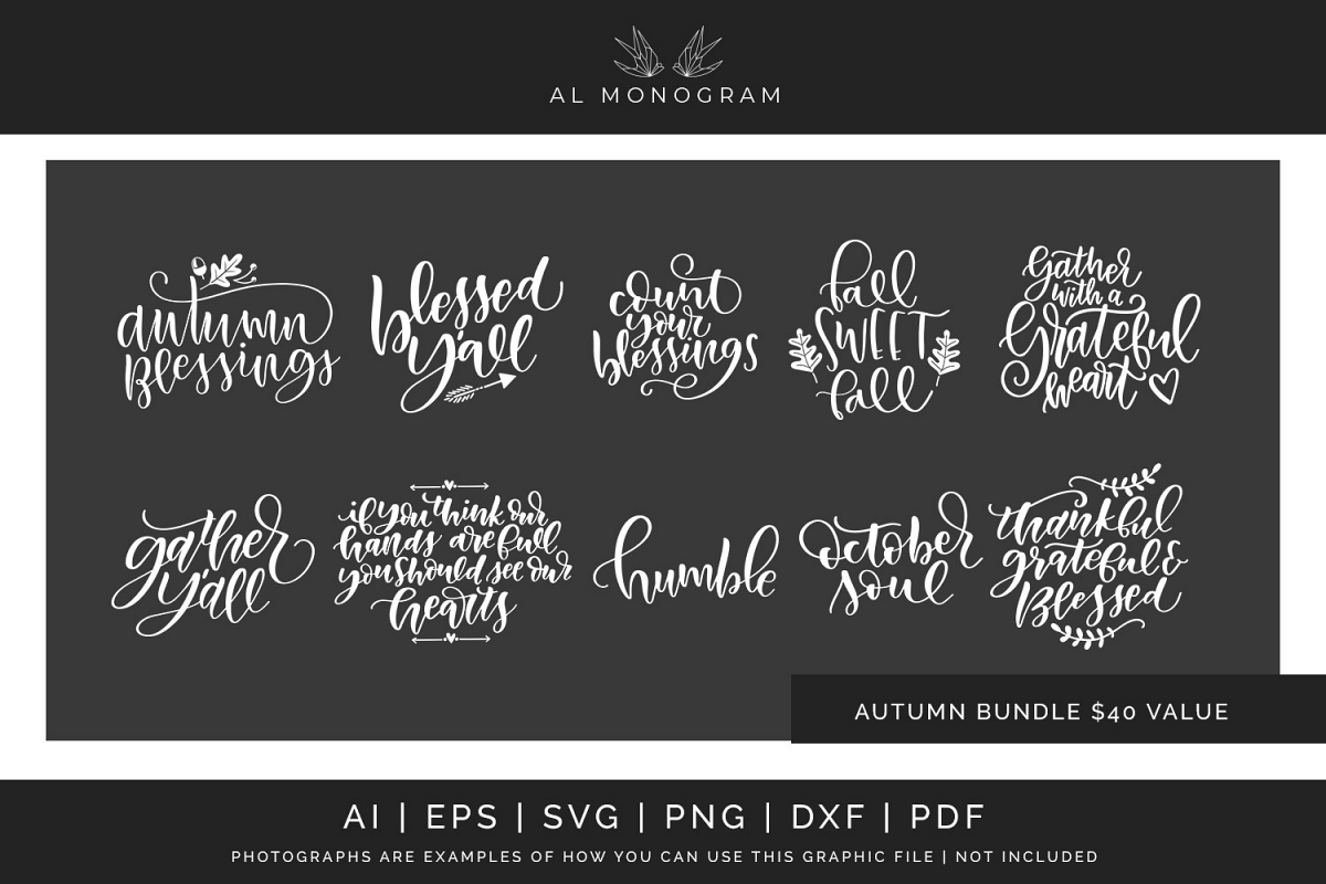 Autumn Bundle SVG Digital Laser Cut File example image 1
