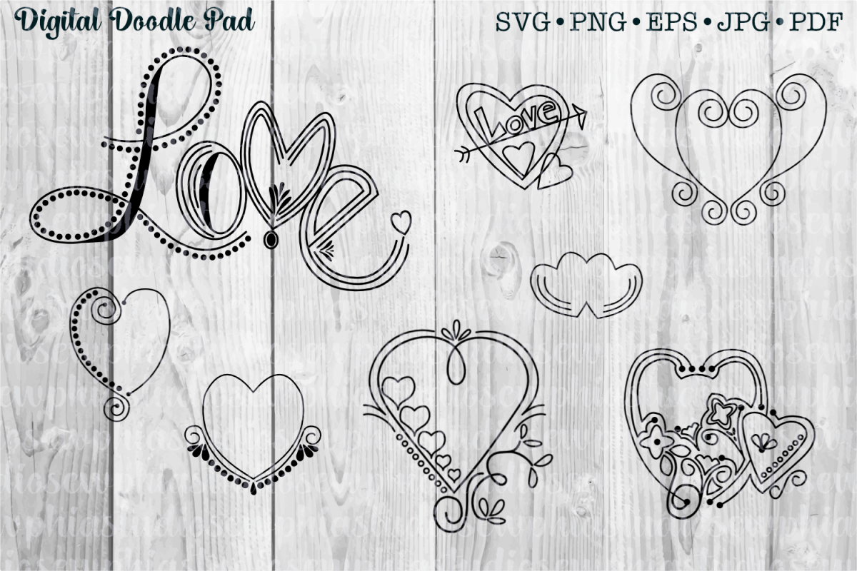 Doodle Heart Set by Digital Doodle Pad example image 1
