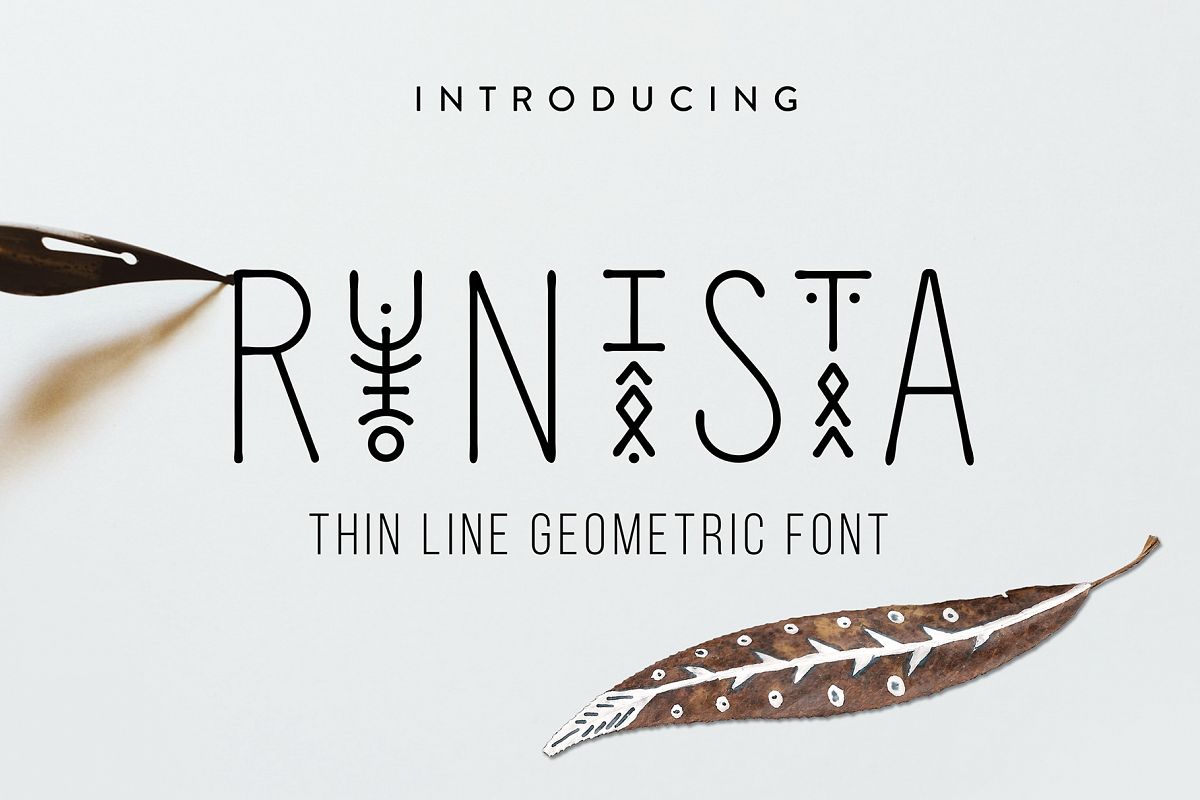 Runista - Thin Line Geometric Font example image 1