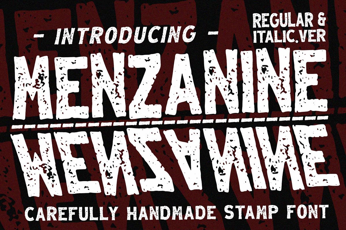 MENZANINE - STAMP TEXTURED FONT FAMILY example image 1