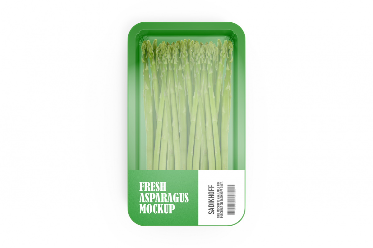 Plastic Tray With Asparagus Mockup example image 1