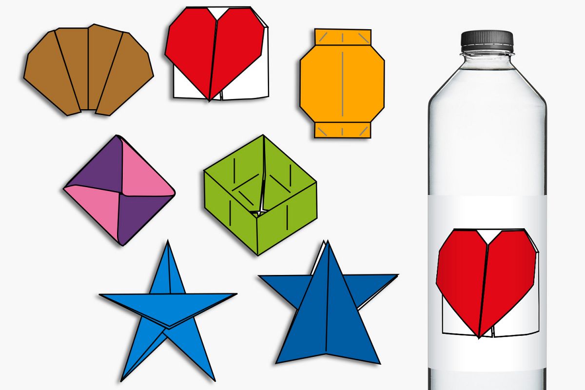 Simple origami clip art illustrations example image 1
