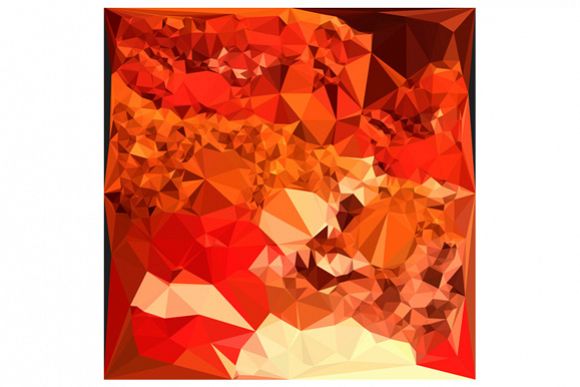 Tomato Red Abstract Low Polygon Background example image 1