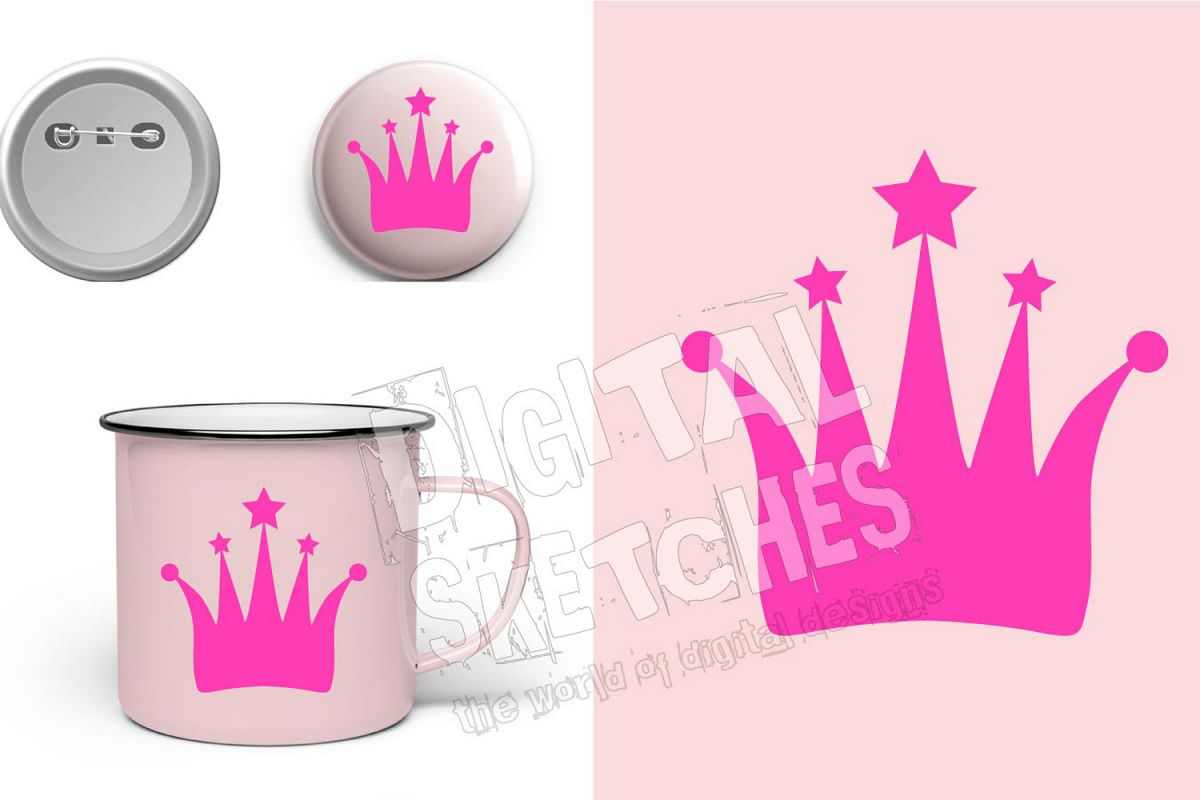 Crown Princess Cut File Vector Graphics Illustration example image 1