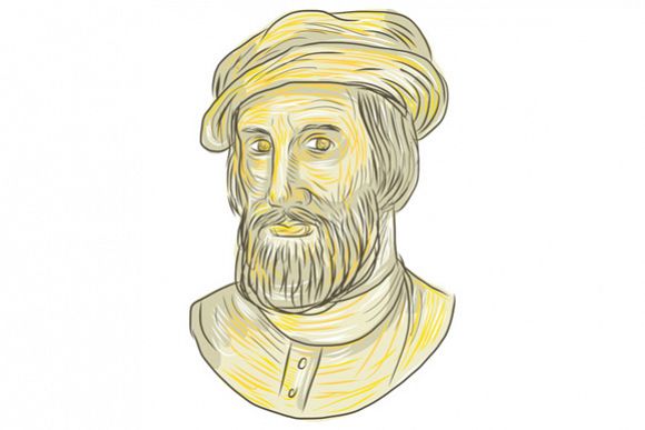 Hernan Cortes de Monroy Bust Drawing example image 1