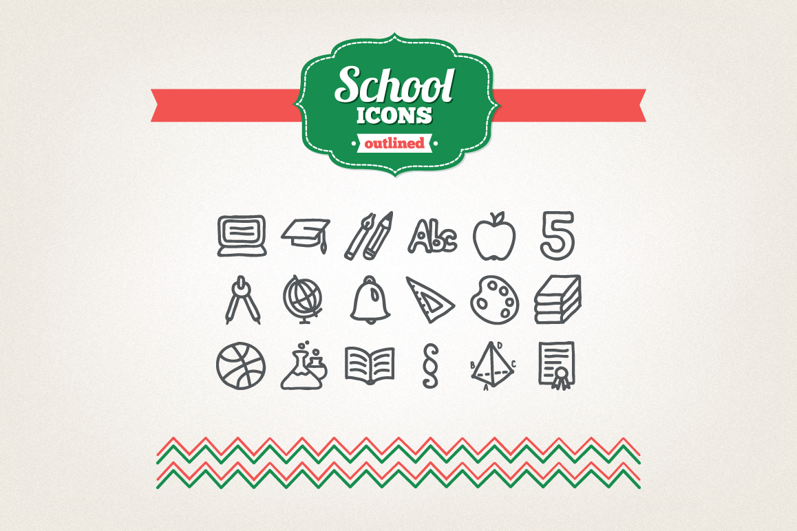 Hand Drawn School Icons example image 1
