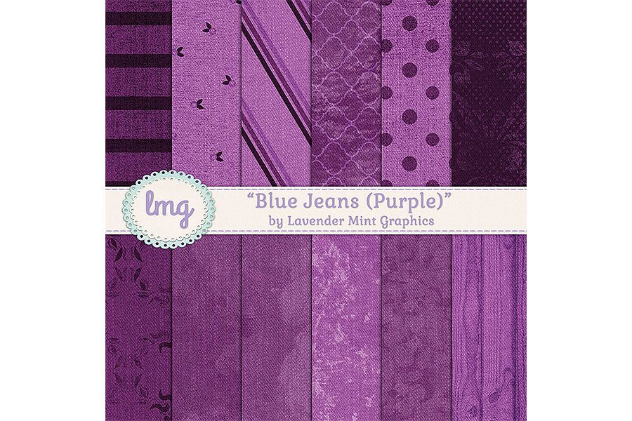 Purple Denim Blue Jean Digital Paper example image