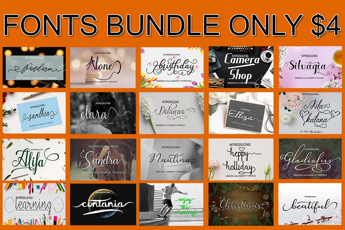 Bundle Font Package Only $4 example image 1