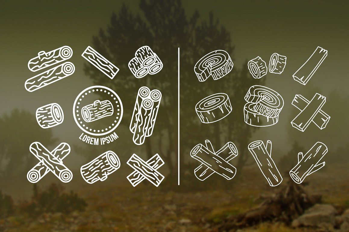 Set of wood, planks, and timber example image 1