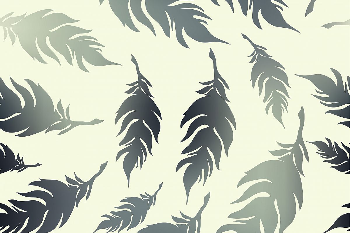 Seamless vector background with decorative feathers. Cloth design, wallpaper. Textile rapport. example image 1