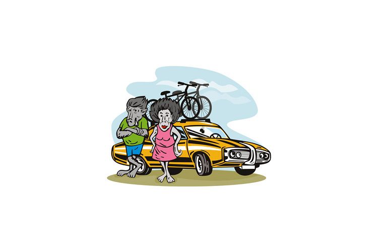 Baboon Couple Drawing example image 1