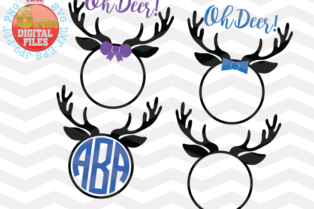 Download Reindeer Monogram Svg - Reindeer Cut Files, Christmas bundle