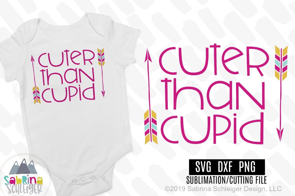 Cuter Than Cupid- Kids Valentine SVG Cutting File example image 1