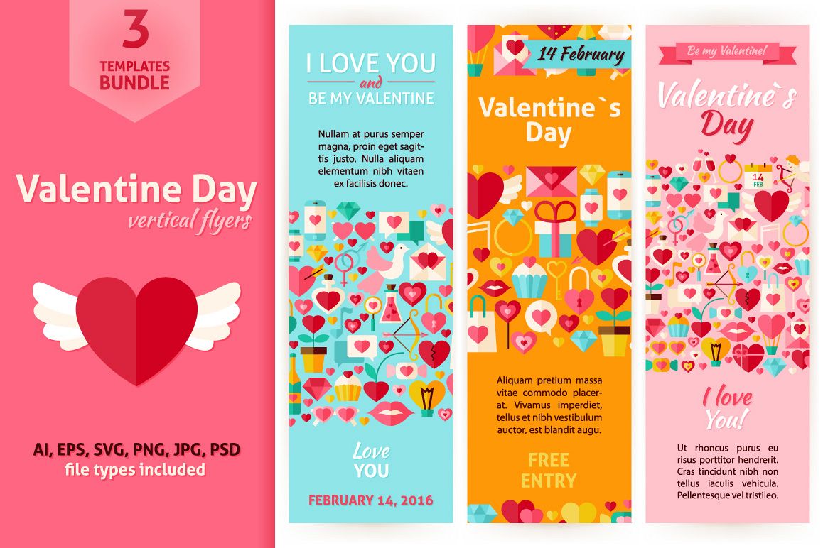 Valentine Day Vertical Invitations example image 1