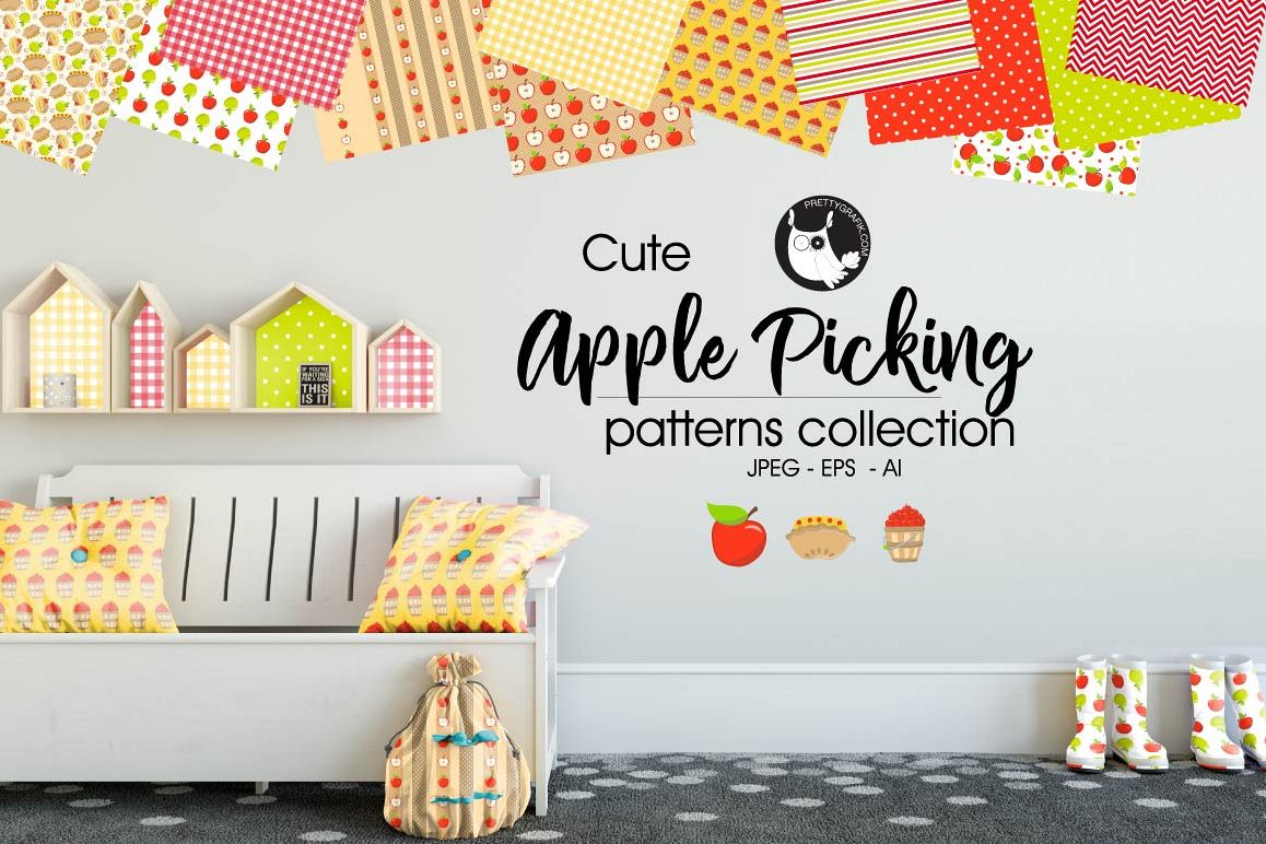 APPLE PICKING, digital papers example image 1