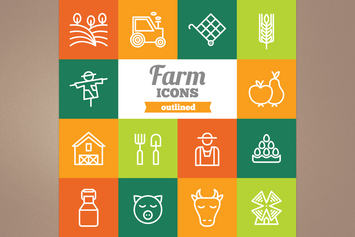 Outlined Farm Icons example image 1