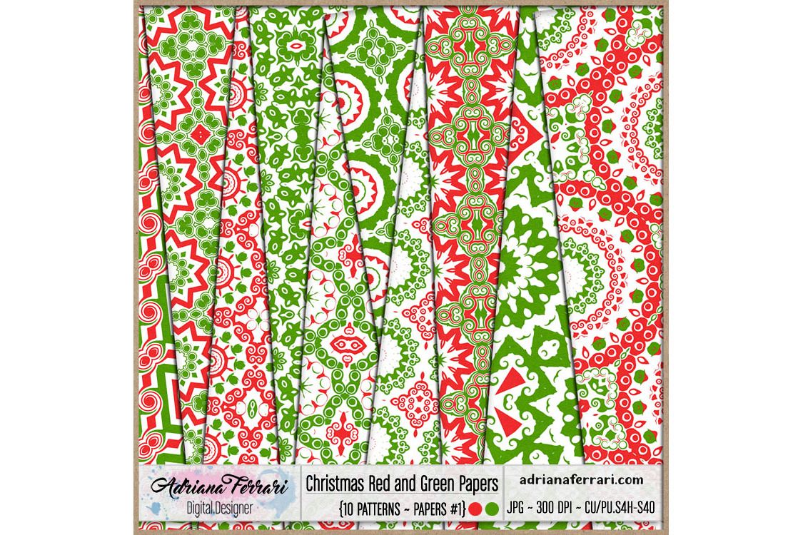 Christmas Red and Green Papers 1 example image 1