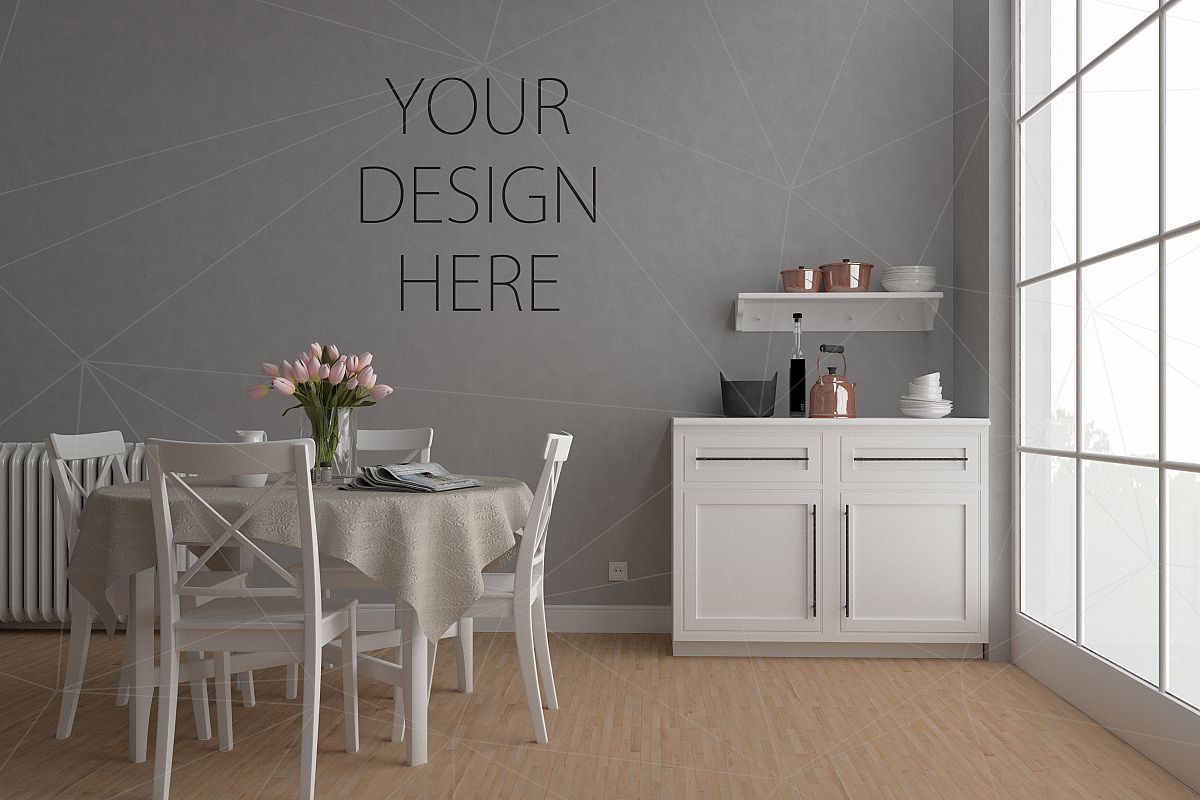 Interior mockup bundle - blank wall mock up example image 1