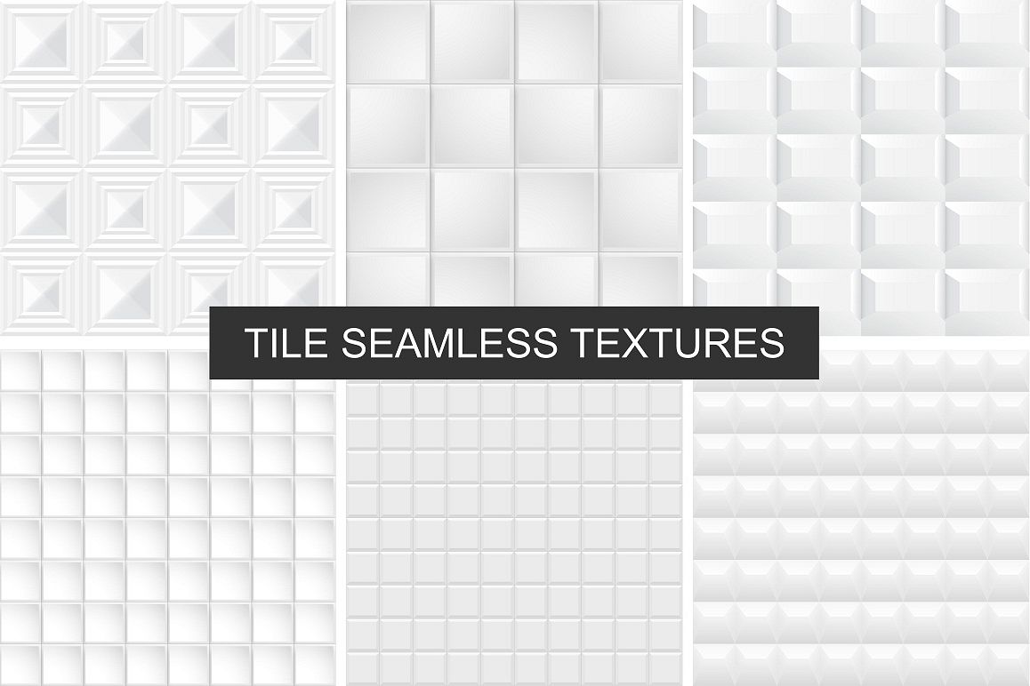 White and gray tile textures set example image 1