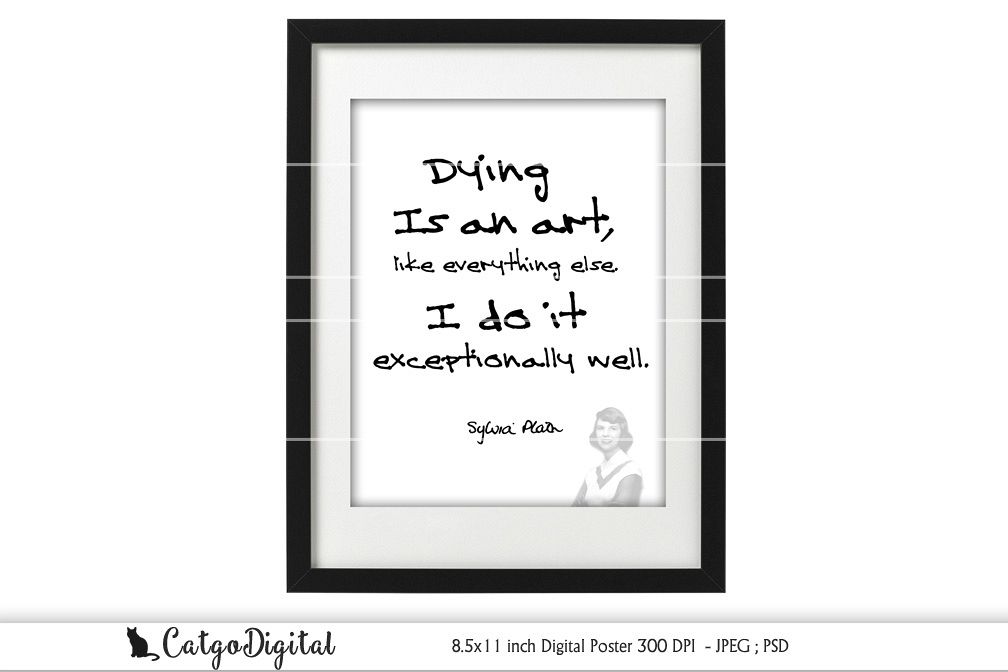 Sylvia Plath Digital Poster Lady Lazarus Printable Poster example image 1