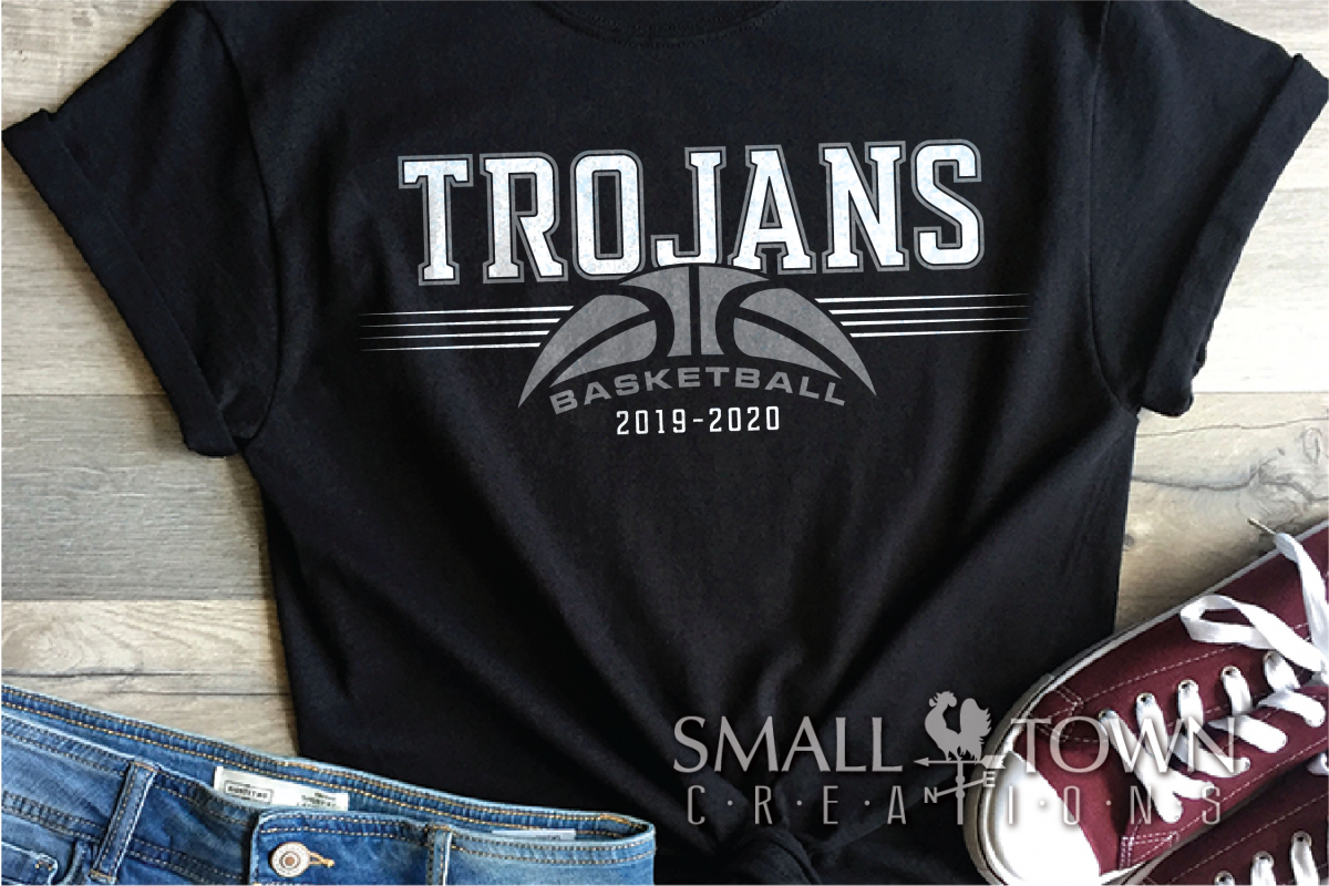 Trojan Basketball, Team, Sports, Logo, PRINT, CUT & DESIGN example image 1
