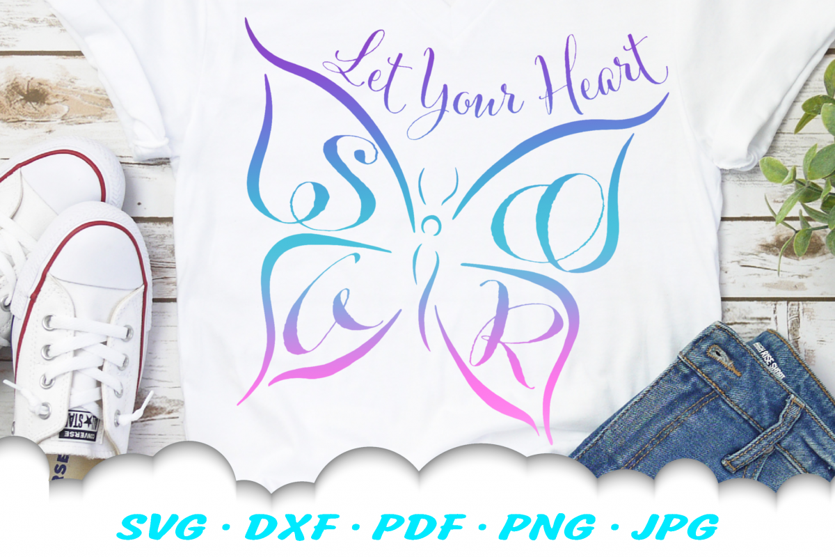 Inspirational SOAR Butterfly SVG DXF Cut Files example image 1