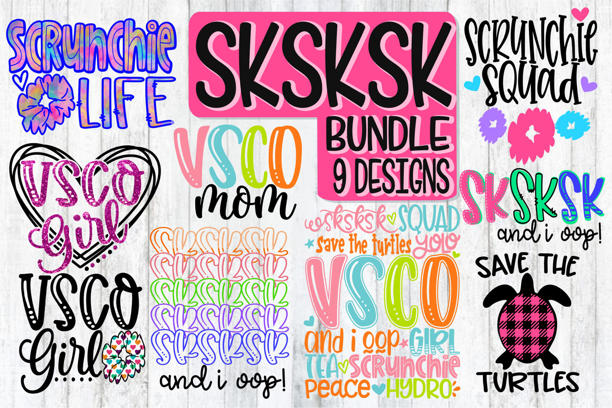 SKSKSK BUNDLE - 9 DESIGNS - SVG PNG EPS DXF example image 1