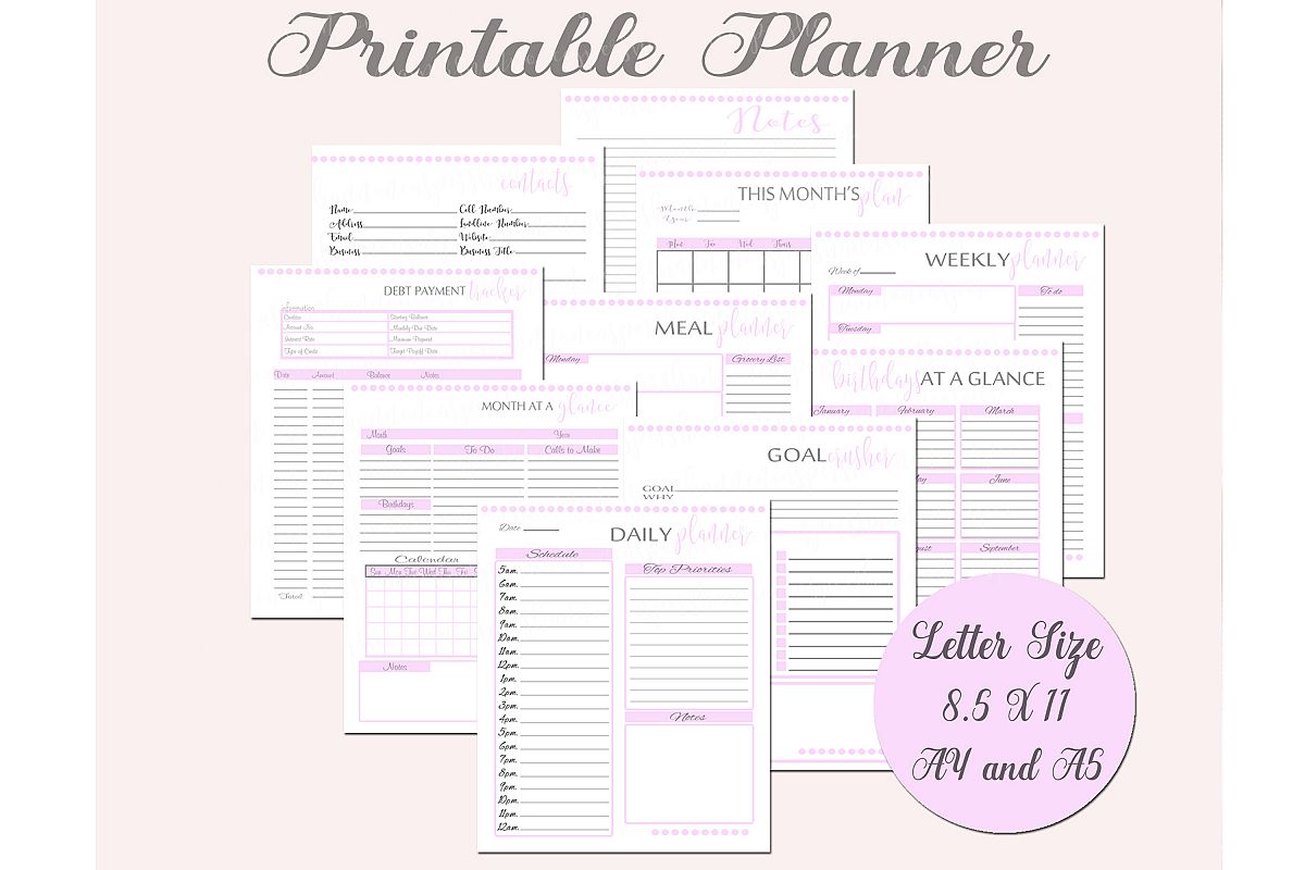 printable daily weekly monthly planner sheets