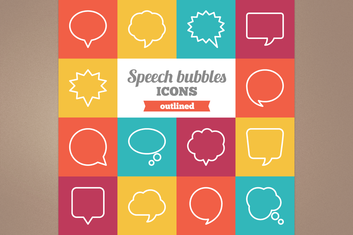 Outlined Speech Bubbles Icons example image 1