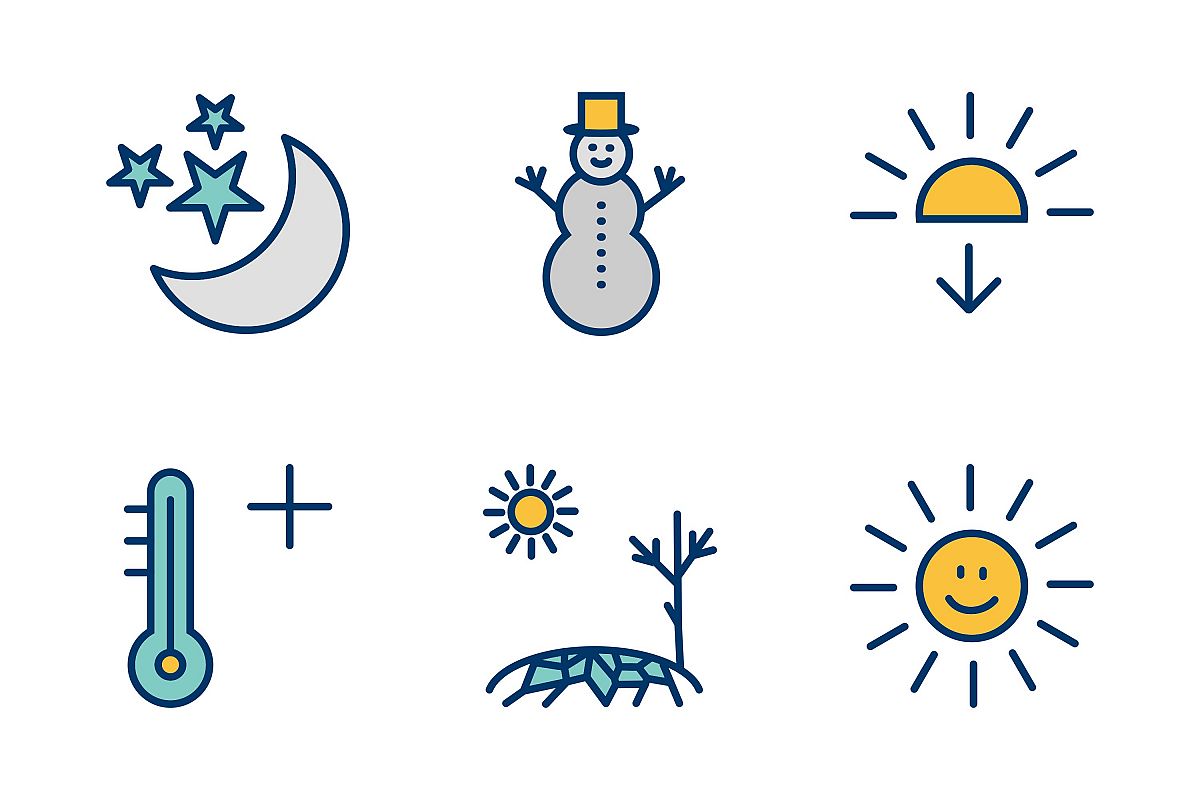 Set Of Weather And Season Icons example image 1