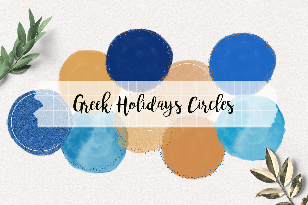 Brush Circles Strokes Greek Holidays | Cobalt Blue and Sand example image 1