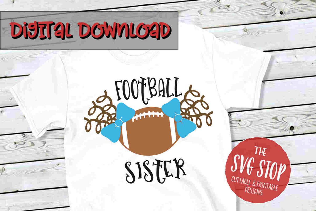 Pigtail Football Sister -SVG, PNG, DXF example image 1