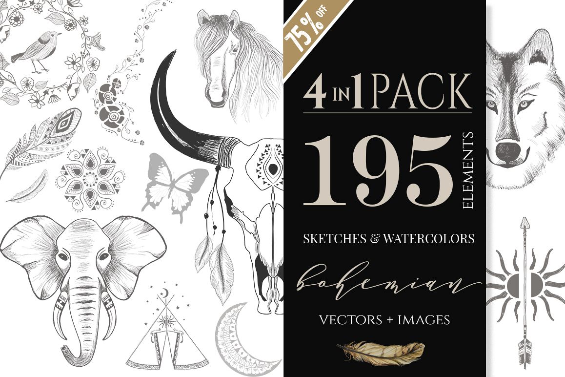 4 IN 1 BOHEMIAN PACK 75% OFF example image 1