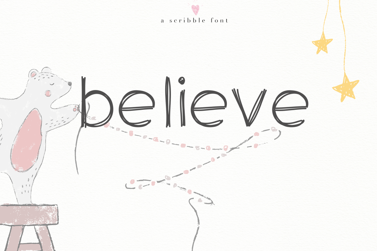 Believe - A Handwritten Scribble Font example image 1