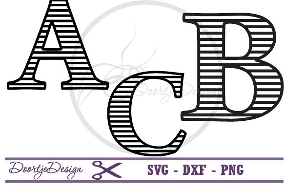 Striped Letters SVG cutting files