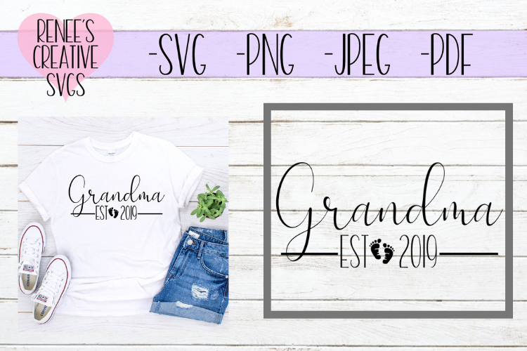 Grandma Est 2019 | New Grandparents | SVG Cut File example image 1