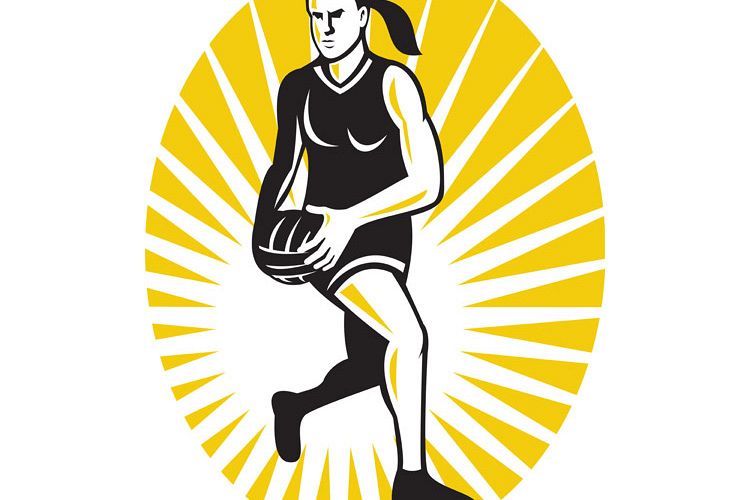 netball player running with ball example image 1